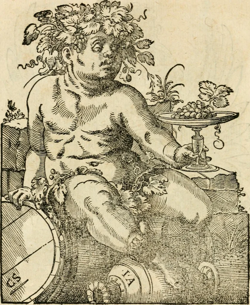 An illustration from Kunstbüchlin : Darinnen neben Fürbildung vieler, geistlicher vnnd weltlicher, hohes vnd niderstands Personen, so dann auch der Türkischen Käyser derselben obersten allerhandt kunstreiche Stück vnnd Figuren : auch die sieben Planeten, zehen alter Rittmeister vnnd Befelchshaber, Reutern vnd Contrafactur der Pferde, allerlen Thurnier, Fechten vnd dann erliche Helm vnd Helmdecken begriffen : Alles auff das zierlicht vnd künstlichst gerissen, 1599, leaf 43