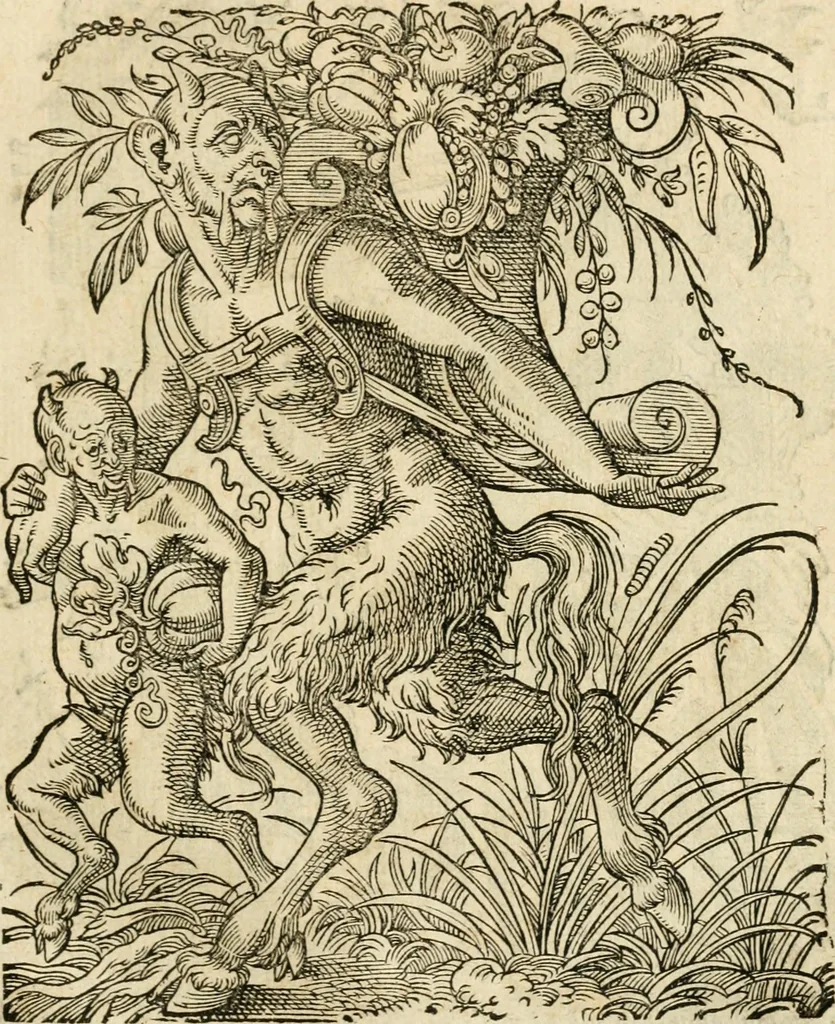 An illustration from Kunstbüchlin : Darinnen neben Fürbildung vieler, geistlicher vnnd weltlicher, hohes vnd niderstands Personen, so dann auch der Türkischen Käyser derselben obersten allerhandt kunstreiche Stück vnnd Figuren : auch die sieben Planeten, zehen alter Rittmeister vnnd Befelchshaber, Reutern vnd Contrafactur der Pferde, allerlen Thurnier, Fechten vnd dann erliche Helm vnd Helmdecken begriffen : Alles auff das zierlicht vnd künstlichst gerissen, 1599, leaf 44