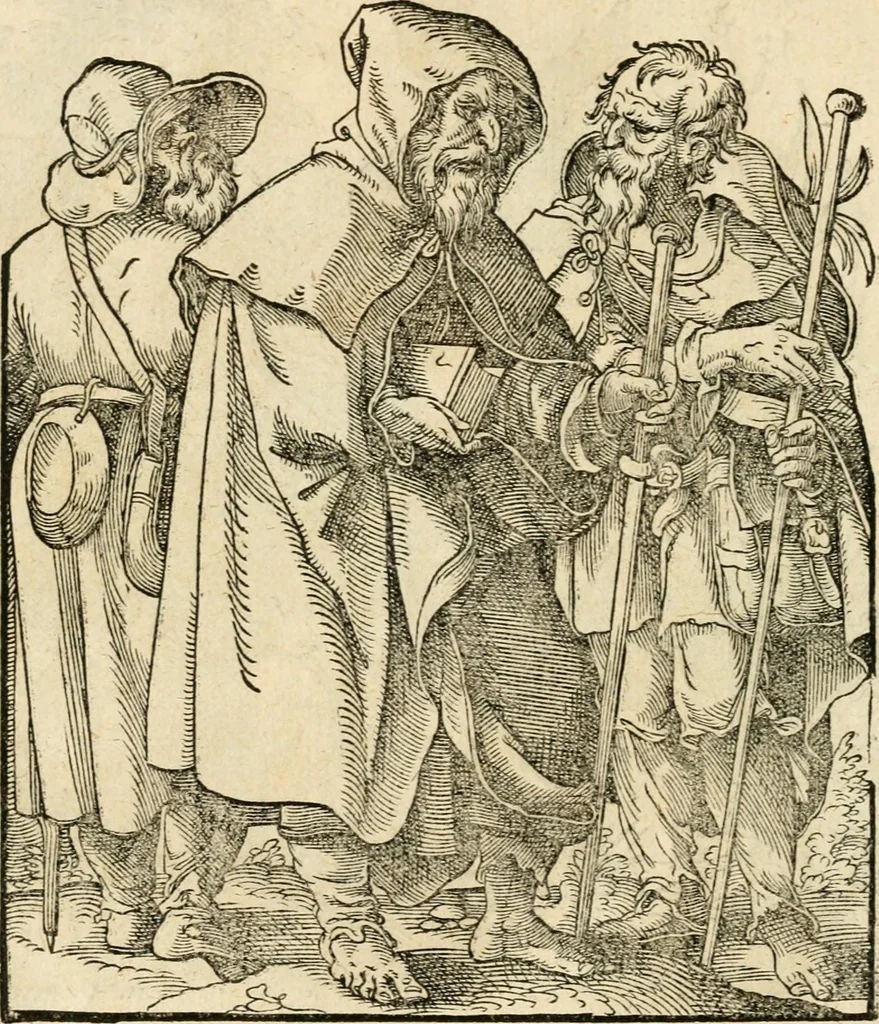An illustration from Kunstbüchlin : Darinnen neben Fürbildung vieler, geistlicher vnnd weltlicher, hohes vnd niderstands Personen, so dann auch der Türkischen Käyser derselben obersten allerhandt kunstreiche Stück vnnd Figuren : auch die sieben Planeten, zehen alter Rittmeister vnnd Befelchshaber, Reutern vnd Contrafactur der Pferde, allerlen Thurnier, Fechten vnd dann erliche Helm vnd Helmdecken begriffen : Alles auff das zierlicht vnd künstlichst gerissen, 1599, leaf 49