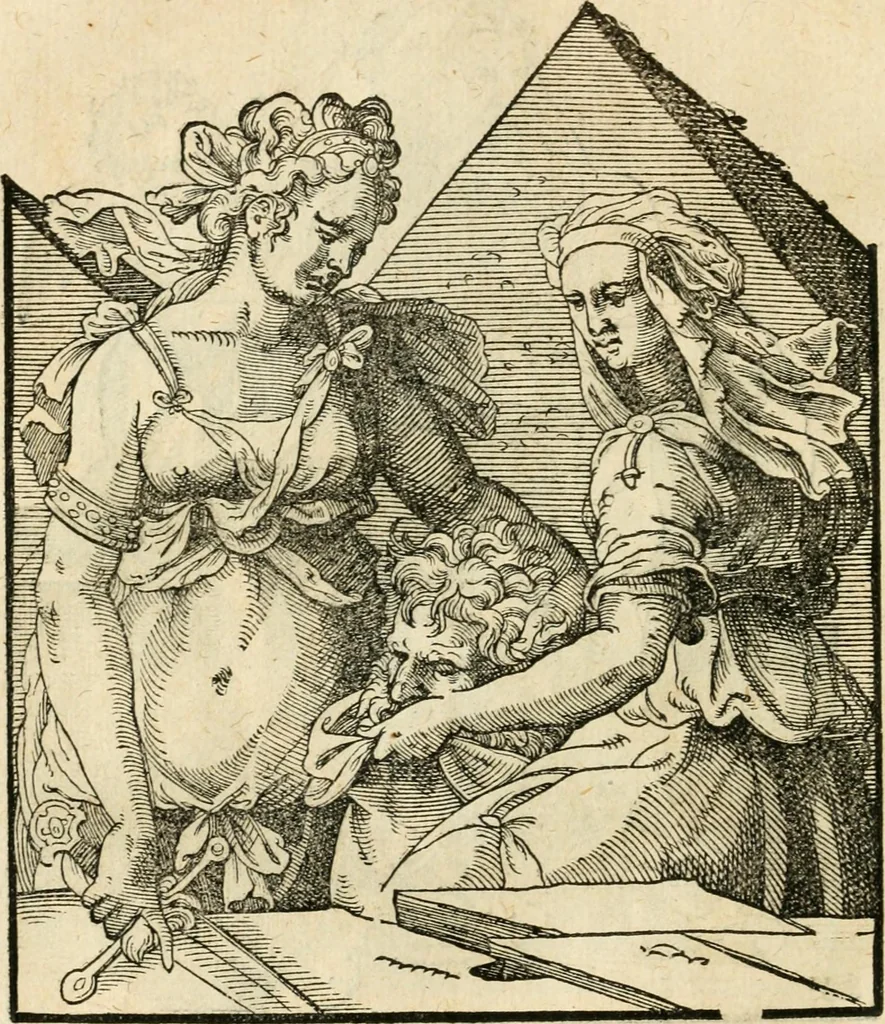 An illustration from Kunstbüchlin : Darinnen neben Fürbildung vieler, geistlicher vnnd weltlicher, hohes vnd niderstands Personen, so dann auch der Türkischen Käyser derselben obersten allerhandt kunstreiche Stück vnnd Figuren : auch die sieben Planeten, zehen alter Rittmeister vnnd Befelchshaber, Reutern vnd Contrafactur der Pferde, allerlen Thurnier, Fechten vnd dann erliche Helm vnd Helmdecken begriffen : Alles auff das zierlicht vnd künstlichst gerissen, 1599, leaf 53