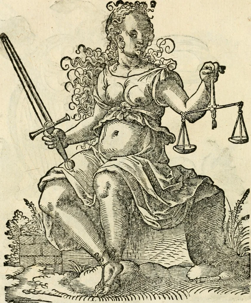 An illustration from Kunstbüchlin : Darinnen neben Fürbildung vieler, geistlicher vnnd weltlicher, hohes vnd niderstands Personen, so dann auch der Türkischen Käyser derselben obersten allerhandt kunstreiche Stück vnnd Figuren : auch die sieben Planeten, zehen alter Rittmeister vnnd Befelchshaber, Reutern vnd Contrafactur der Pferde, allerlen Thurnier, Fechten vnd dann erliche Helm vnd Helmdecken begriffen : Alles auff das zierlicht vnd künstlichst gerissen, 1599, leaf 73