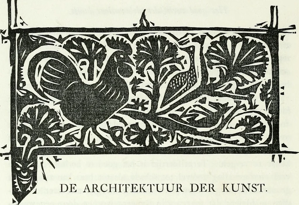 An illustration from Kunst en samenleving. Naar Walter Crane's Claims of decorative art, in het nederlandsch bewerkt door Jan Veth, en vercierd met talrijke vignetten, in hout gesneden door G.W. Dijsselhof, 1903, leaf 23
