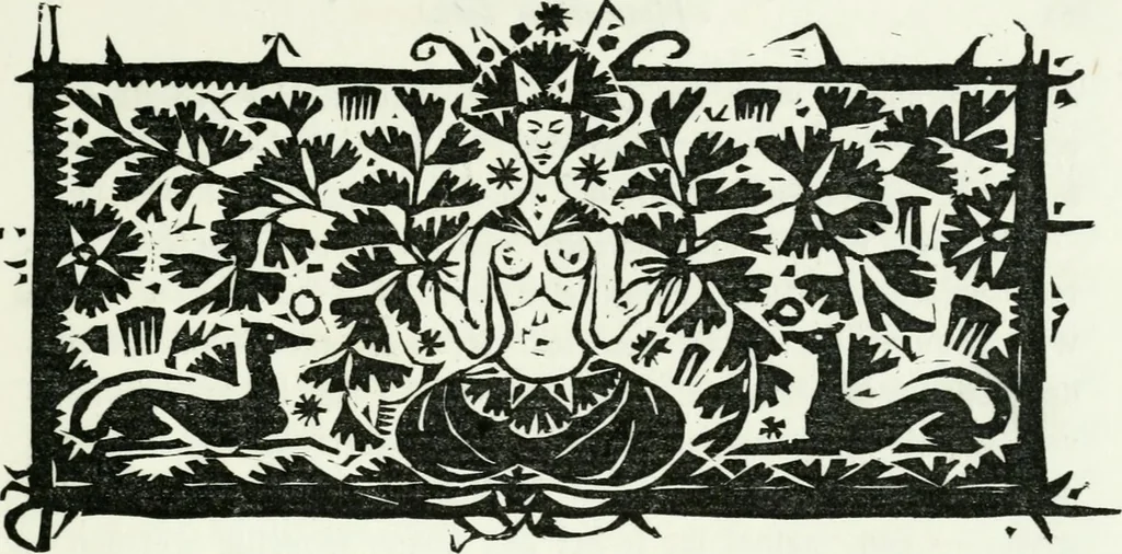 An illustration from Kunst en samenleving. Naar Walter Crane's Claims of decorative art, in het nederlandsch bewerkt door Jan Veth, en vercierd met talrijke vignetten, in hout gesneden door G.W. Dijsselhof, 1903, leaf 36