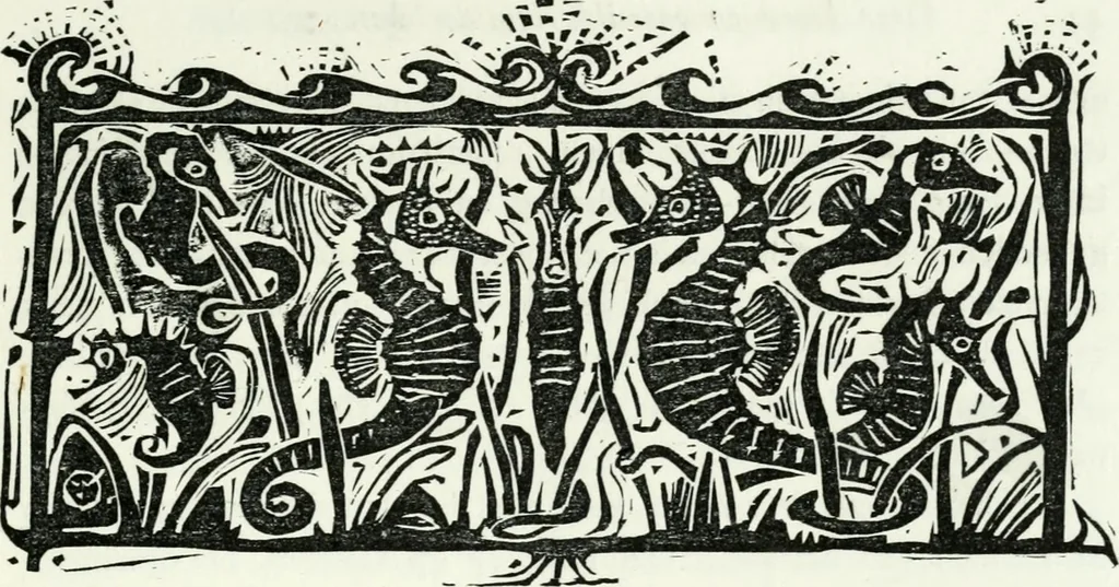 An illustration from Kunst en samenleving. Naar Walter Crane's Claims of decorative art, in het nederlandsch bewerkt door Jan Veth, en vercierd met talrijke vignetten, in hout gesneden door G.W. Dijsselhof, 1903, leaf 56