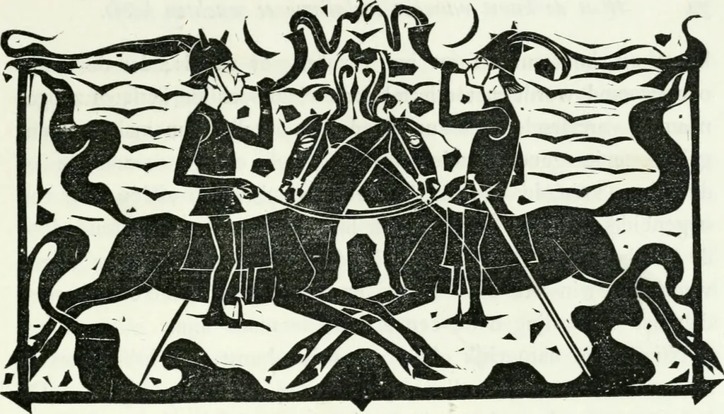 An illustration from Kunst en samenleving. Naar Walter Crane's Claims of decorative art, in het nederlandsch bewerkt door Jan Veth, en vercierd met talrijke vignetten, in hout gesneden door G.W. Dijsselhof, 1903, leaf 88