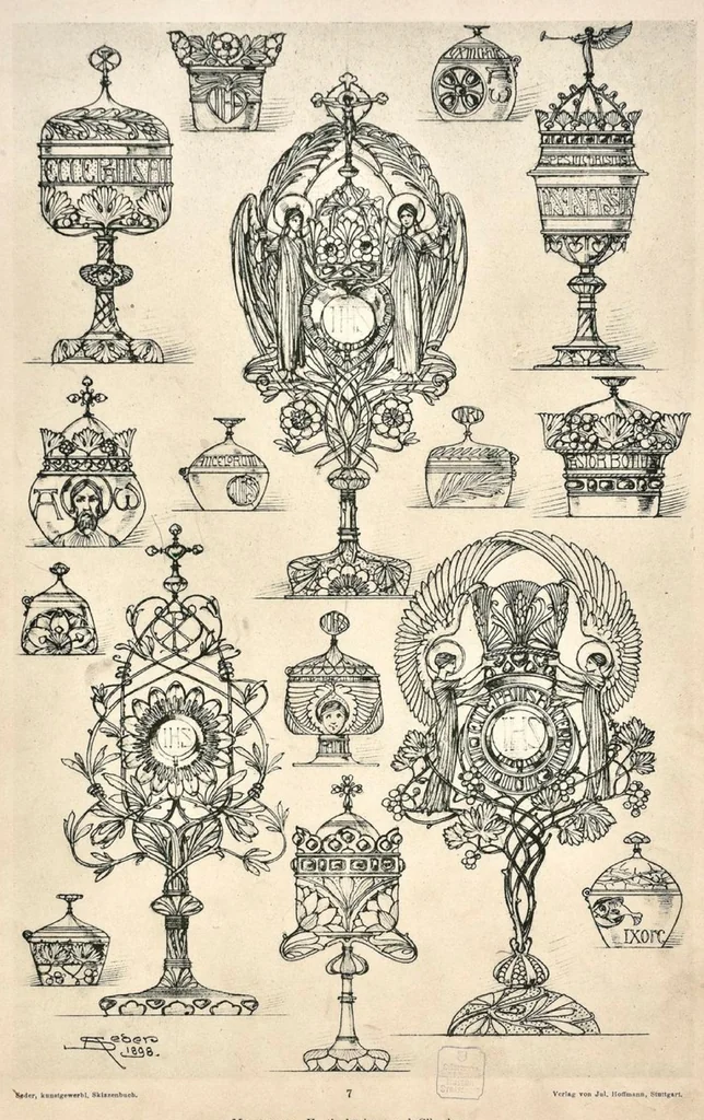 An illustration from Kunstgewerbliches Skizzenbuch : Für Metall, Glas-Industrie und Keramik / Anton Seder, 1899, leaf 13