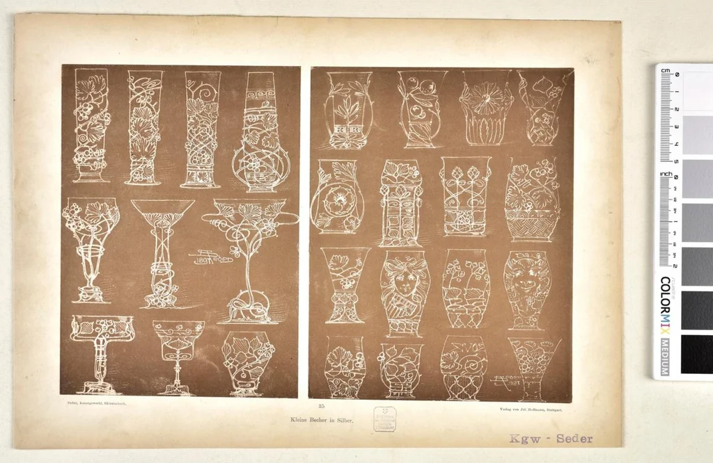 An illustration from Kunstgewerbliches Skizzenbuch : Für Metall, Glas-Industrie und Keramik / Anton Seder, 1899, leaf 41