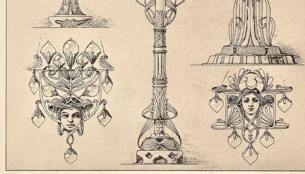 An illustration from Kunstgewerbliches Skizzenbuch : Für Metall, Glas-Industrie und Keramik / Anton Seder, 1899, leaf 52