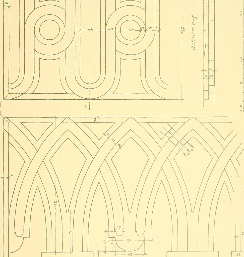 An illustration from Kunsthandwerkliche Details von Bavten vnd deren Einrichtvngen avs der Zeit von 1750-1850, 1911, leaf 100