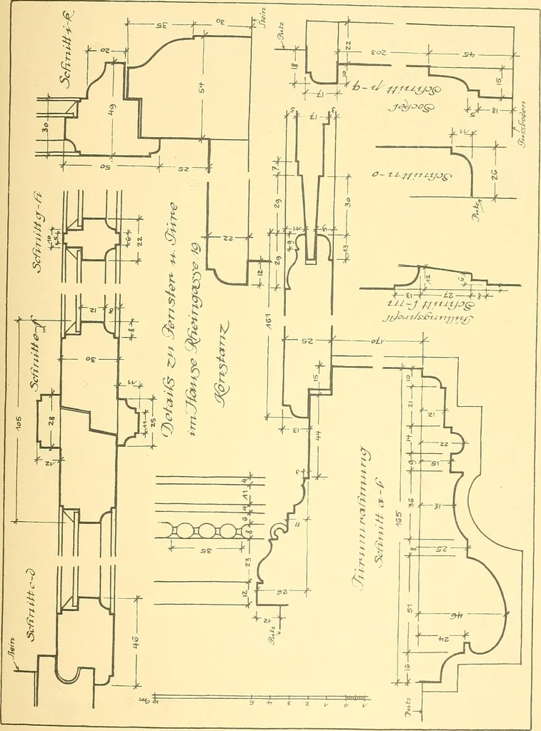 An illustration from Kunsthandwerkliche Details von Bavten vnd deren Einrichtvngen avs der Zeit von 1750-1850, 1911, leaf 106