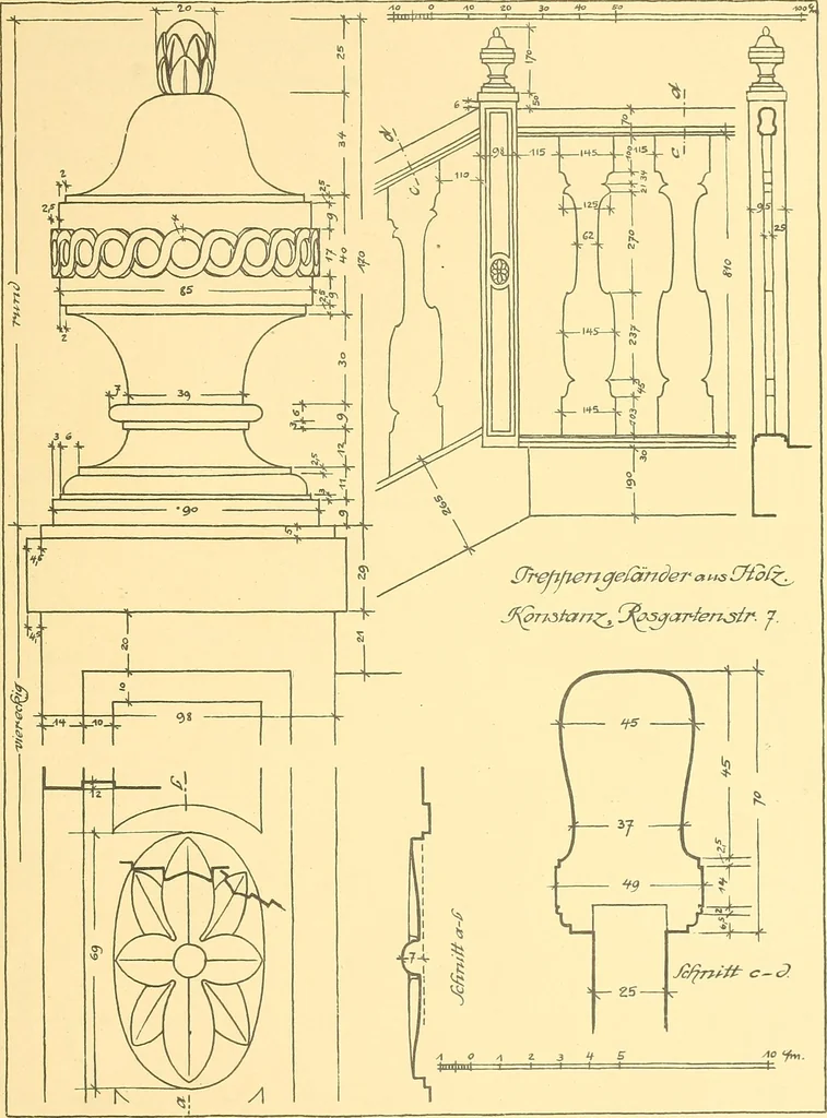 An illustration from Kunsthandwerkliche Details von Bavten vnd deren Einrichtvngen avs der Zeit von 1750-1850, 1911, leaf 122