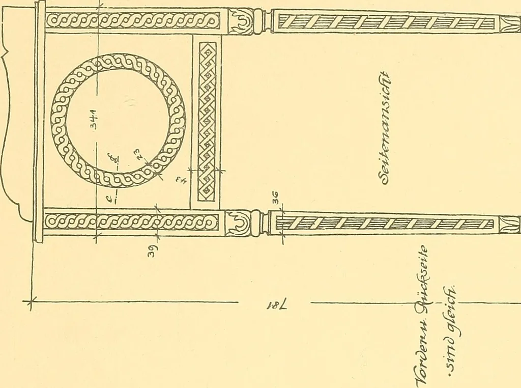 An illustration from Kunsthandwerkliche Details von Bavten vnd deren Einrichtvngen avs der Zeit von 1750-1850, 1911, leaf 130