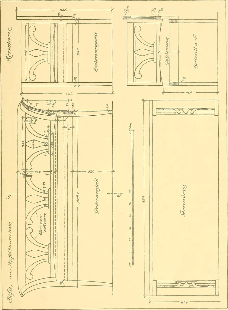 An illustration from Kunsthandwerkliche Details von Bavten vnd deren Einrichtvngen avs der Zeit von 1750-1850, 1911, leaf 146