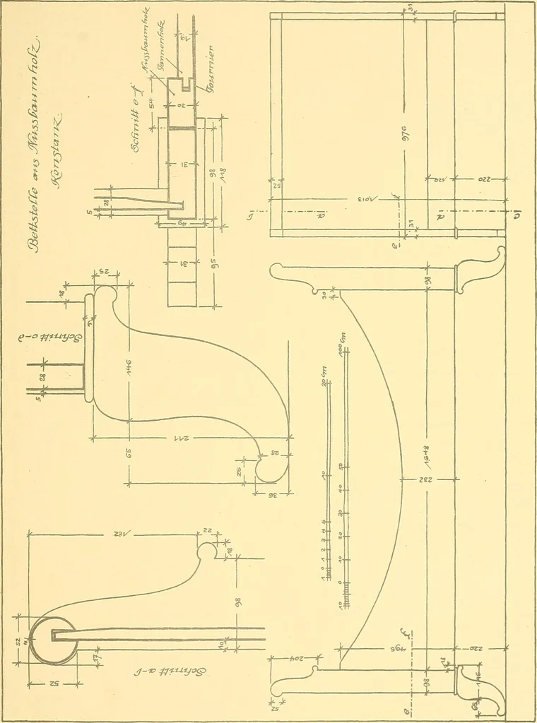 An illustration from Kunsthandwerkliche Details von Bavten vnd deren Einrichtvngen avs der Zeit von 1750-1850, 1911, leaf 152