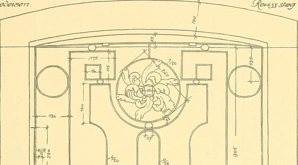 An illustration from Kunsthandwerkliche Details von Bavten vnd deren Einrichtvngen avs der Zeit von 1750-1850, 1911, leaf 164