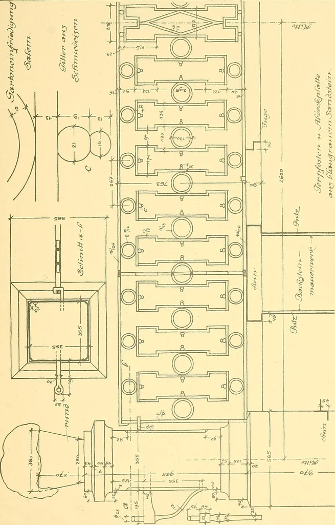 An illustration from Kunsthandwerkliche Details von Bavten vnd deren Einrichtvngen avs der Zeit von 1750-1850, 1911, leaf 174