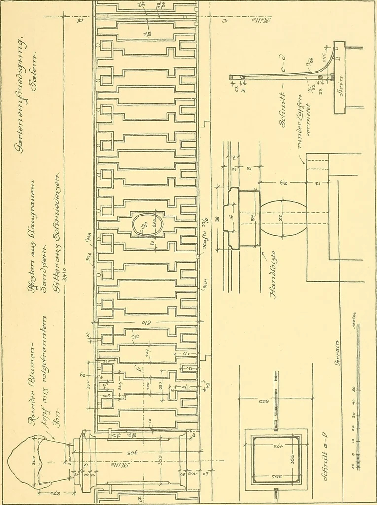 An illustration from Kunsthandwerkliche Details von Bavten vnd deren Einrichtvngen avs der Zeit von 1750-1850, 1911, leaf 176