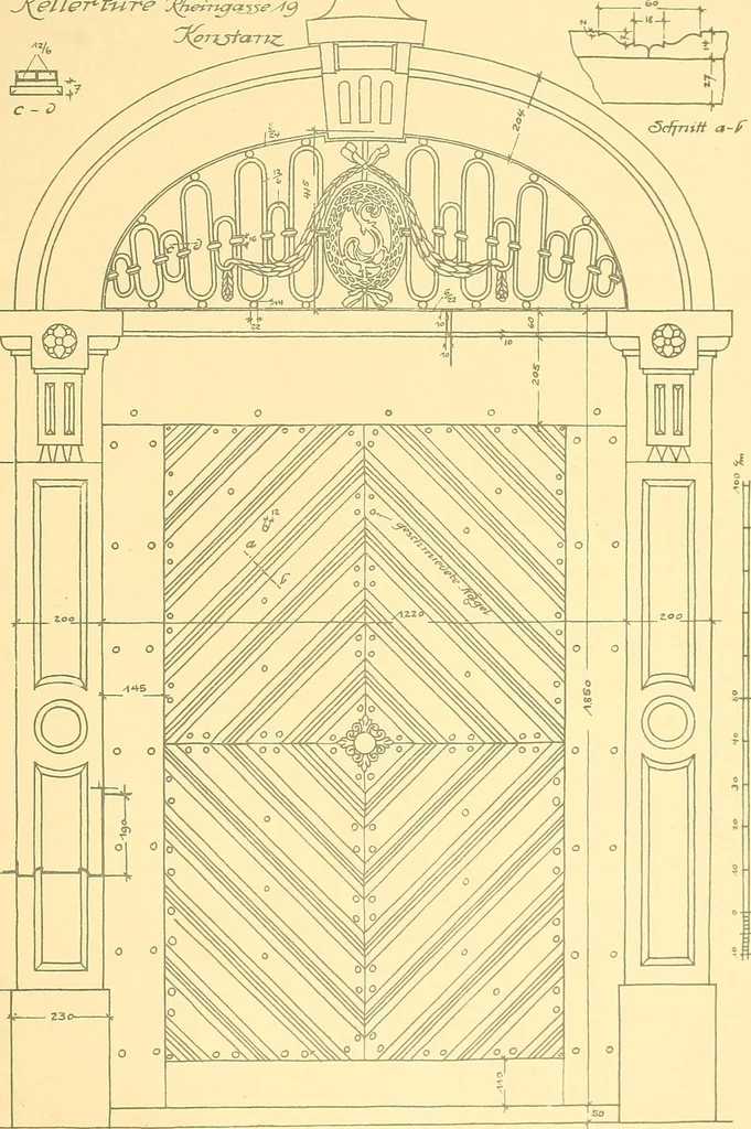 An illustration from Kunsthandwerkliche Details von Bavten vnd deren Einrichtvngen avs der Zeit von 1750-1850, 1911, leaf 18