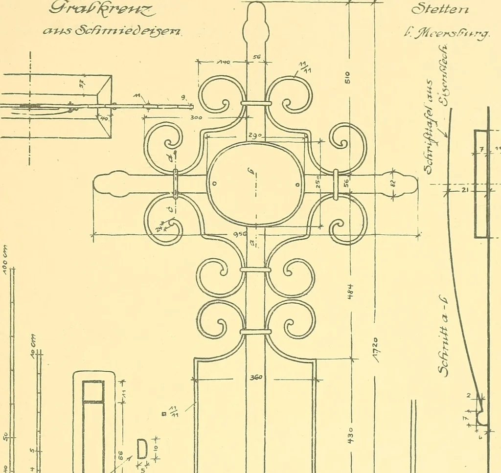 An illustration from Kunsthandwerkliche Details von Bavten vnd deren Einrichtvngen avs der Zeit von 1750-1850, 1911, leaf 180