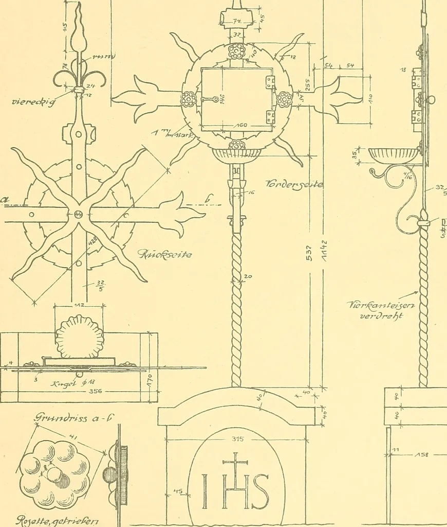 An illustration from Kunsthandwerkliche Details von Bavten vnd deren Einrichtvngen avs der Zeit von 1750-1850, 1911, leaf 182
