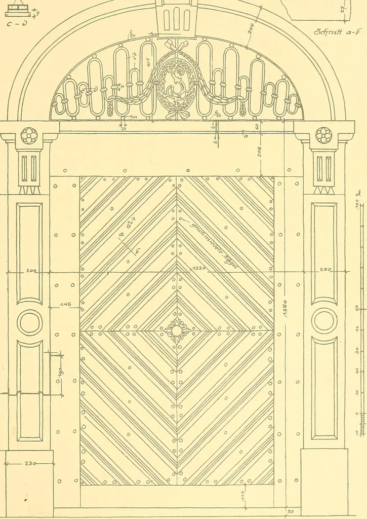 An illustration from Kunsthandwerkliche Details von Bavten vnd deren Einrichtvngen avs der Zeit von 1750-1850, 1911, leaf 184