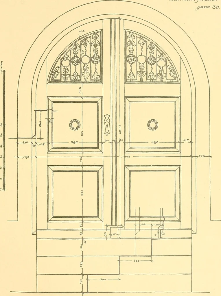 An illustration from Kunsthandwerkliche Details von Bavten vnd deren Einrichtvngen avs der Zeit von 1750-1850, 1911, leaf 186