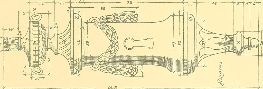 An illustration from Kunsthandwerkliche Details von Bavten vnd deren Einrichtvngen avs der Zeit von 1750-1850, 1911, leaf 196