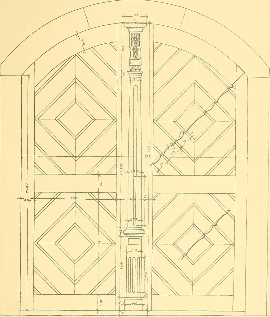 An illustration from Kunsthandwerkliche Details von Bavten vnd deren Einrichtvngen avs der Zeit von 1750-1850, 1911, leaf 20