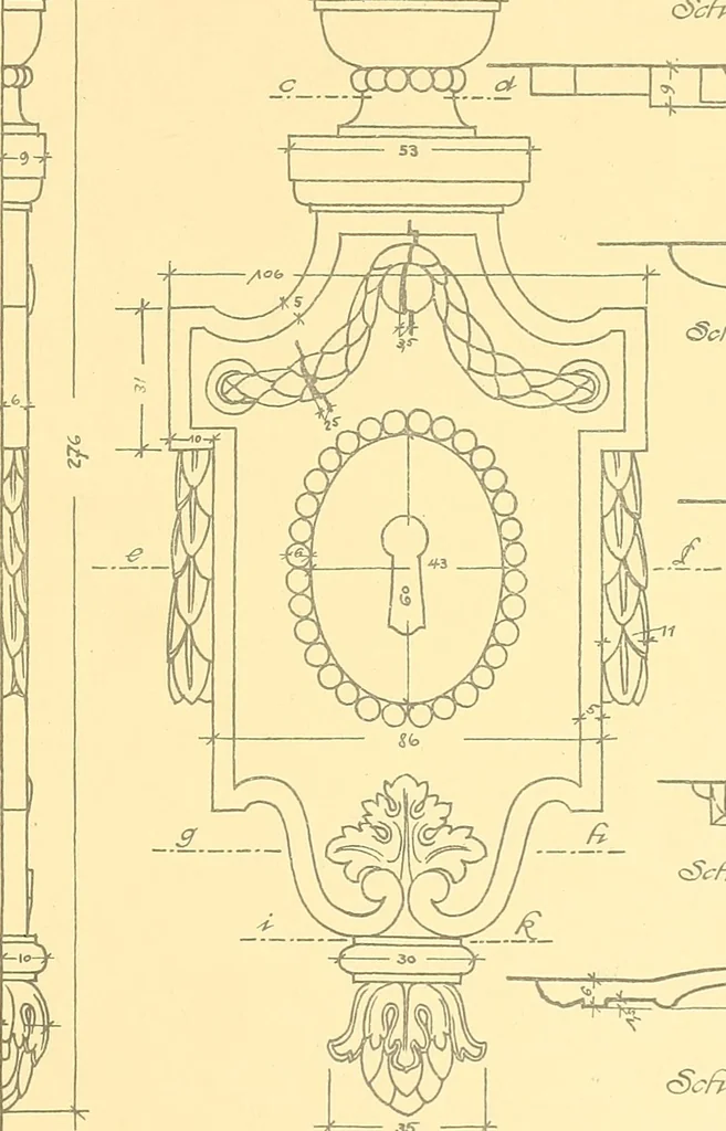 An illustration from Kunsthandwerkliche Details von Bavten vnd deren Einrichtvngen avs der Zeit von 1750-1850, 1911, leaf 200