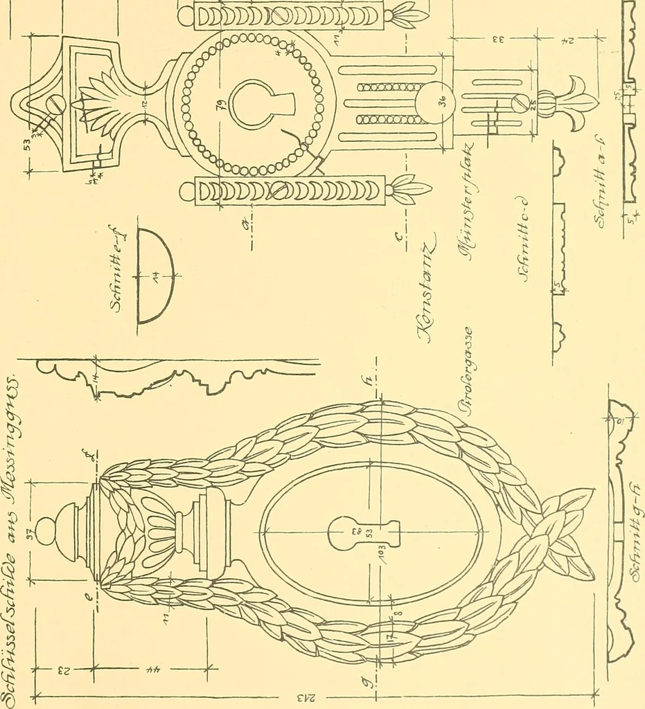 An illustration from Kunsthandwerkliche Details von Bavten vnd deren Einrichtvngen avs der Zeit von 1750-1850, 1911, leaf 202
