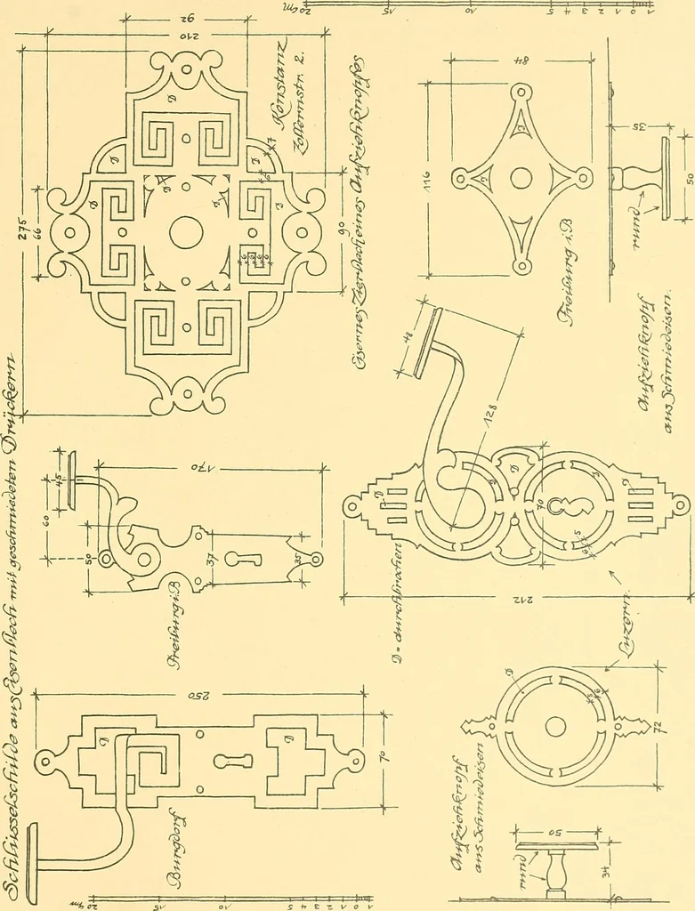 An illustration from Kunsthandwerkliche Details von Bavten vnd deren Einrichtvngen avs der Zeit von 1750-1850, 1911, leaf 206