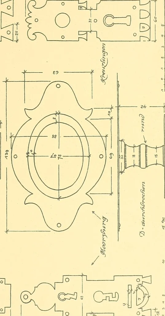 An illustration from Kunsthandwerkliche Details von Bavten vnd deren Einrichtvngen avs der Zeit von 1750-1850, 1911, leaf 208