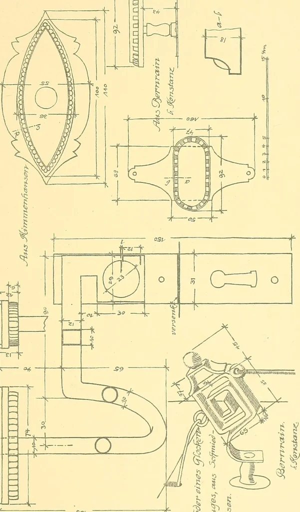 An illustration from Kunsthandwerkliche Details von Bavten vnd deren Einrichtvngen avs der Zeit von 1750-1850, 1911, leaf 214