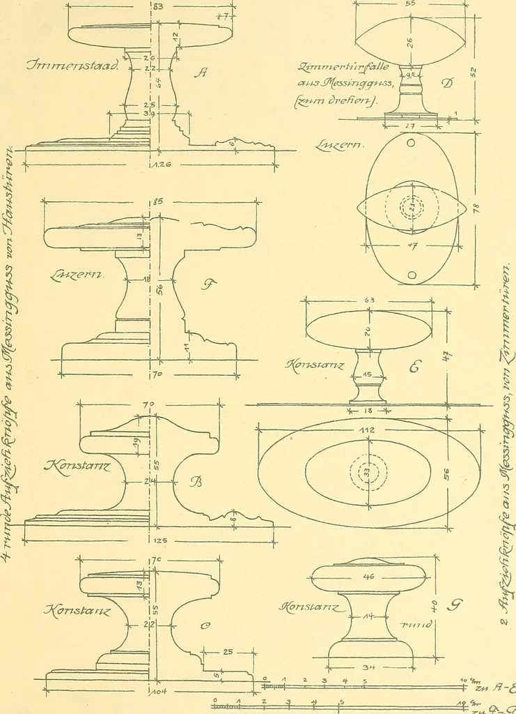 An illustration from Kunsthandwerkliche Details von Bavten vnd deren Einrichtvngen avs der Zeit von 1750-1850, 1911, leaf 216