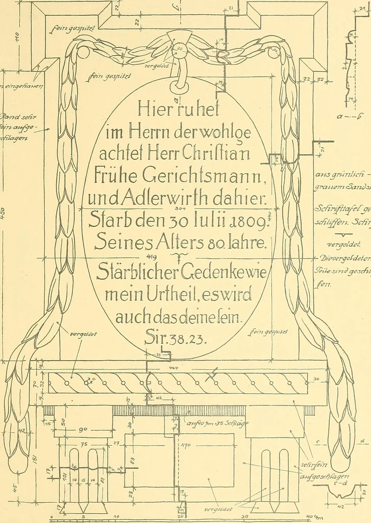 An illustration from Kunsthandwerkliche Details von Bavten vnd deren Einrichtvngen avs der Zeit von 1750-1850, 1911, leaf 228