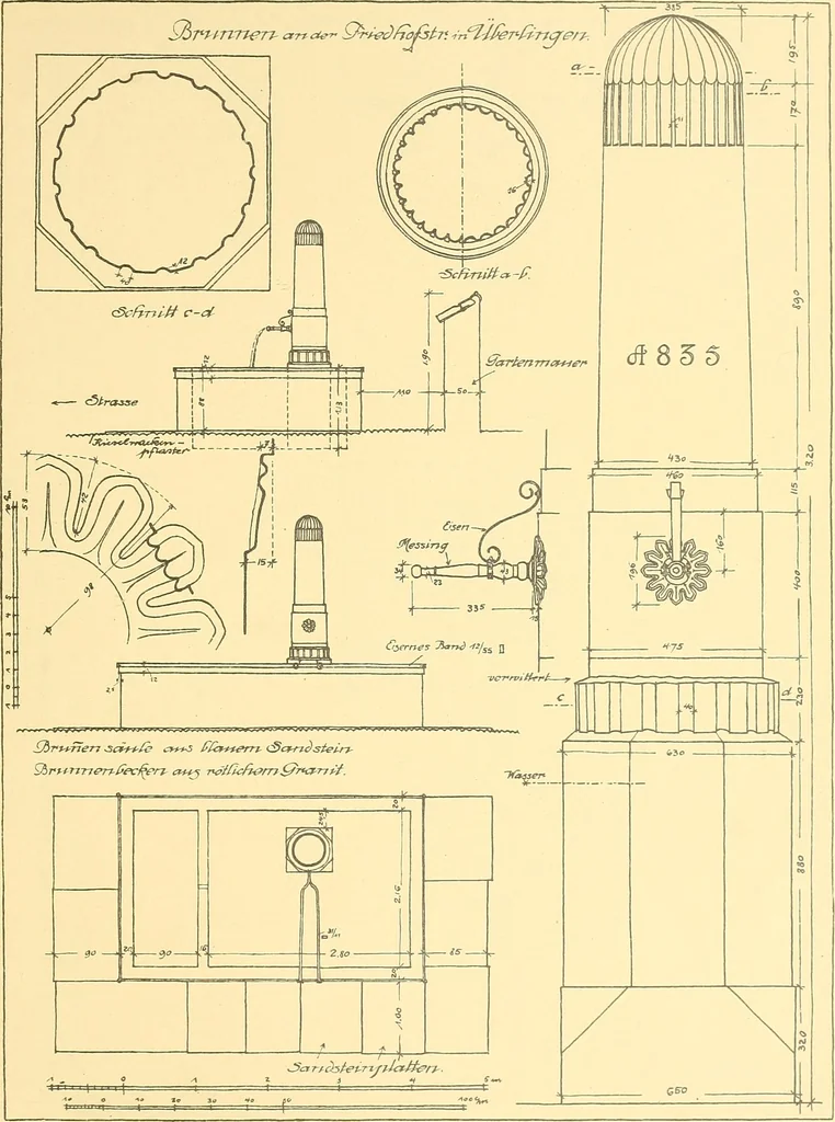 An illustration from Kunsthandwerkliche Details von Bavten vnd deren Einrichtvngen avs der Zeit von 1750-1850, 1911, leaf 242
