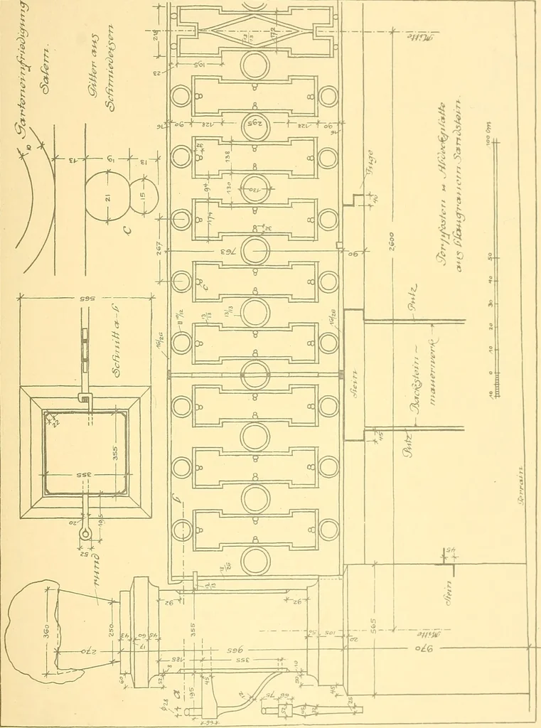 An illustration from Kunsthandwerkliche Details von Bavten vnd deren Einrichtvngen avs der Zeit von 1750-1850, 1911, leaf 250