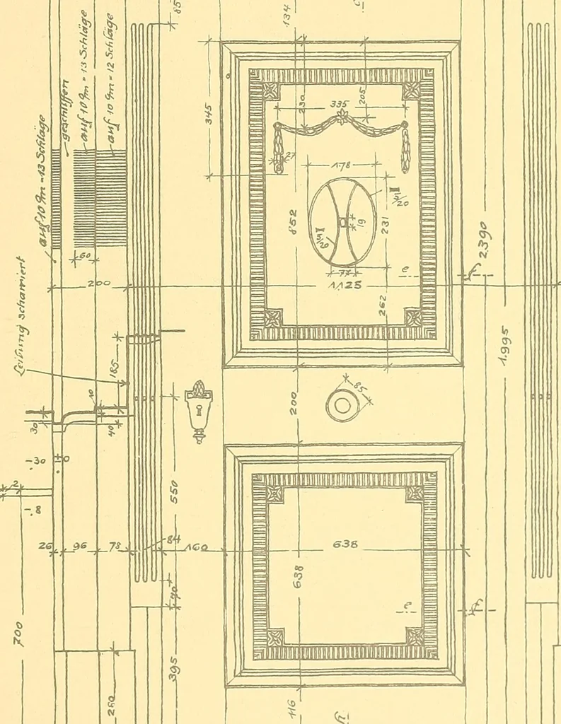 An illustration from Kunsthandwerkliche Details von Bavten vnd deren Einrichtvngen avs der Zeit von 1750-1850, 1911, leaf 254
