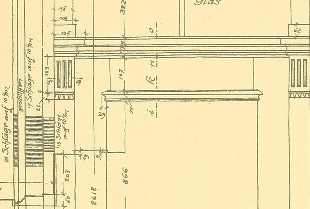 An illustration from Kunsthandwerkliche Details von Bavten vnd deren Einrichtvngen avs der Zeit von 1750-1850, 1911, leaf 256