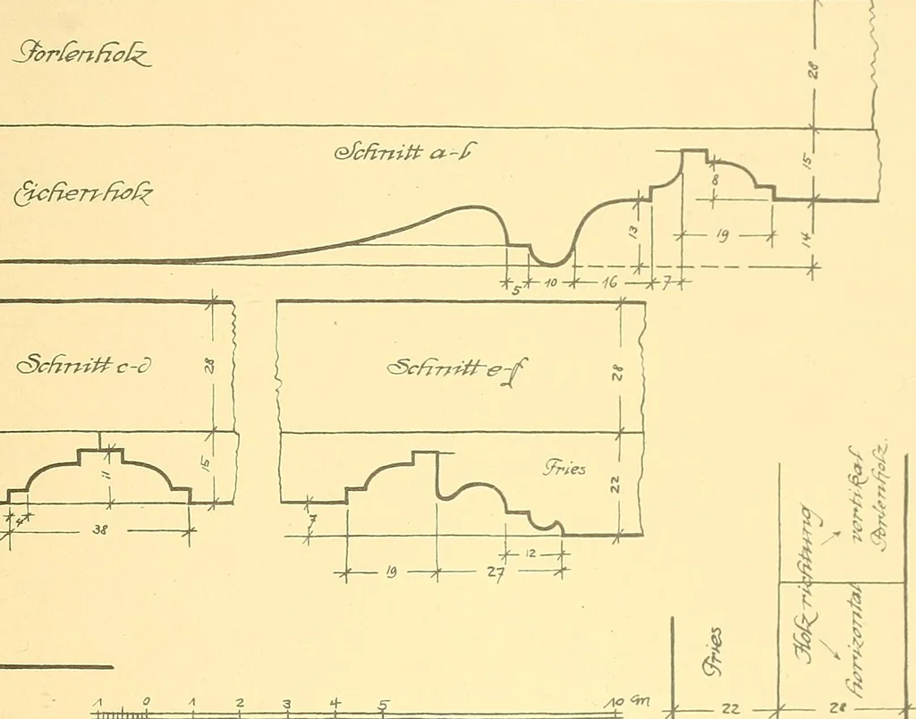 An illustration from Kunsthandwerkliche Details von Bavten vnd deren Einrichtvngen avs der Zeit von 1750-1850, 1911, leaf 26