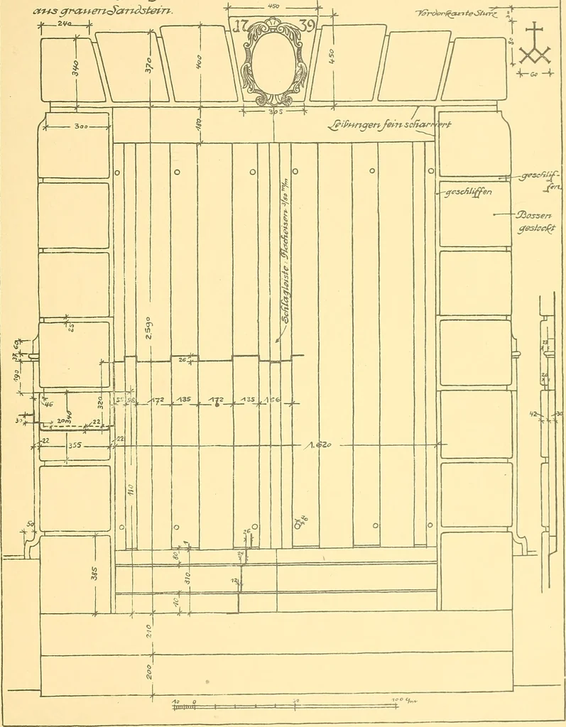 An illustration from Kunsthandwerkliche Details von Bavten vnd deren Einrichtvngen avs der Zeit von 1750-1850, 1911, leaf 266