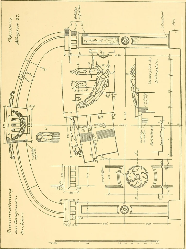 An illustration from Kunsthandwerkliche Details von Bavten vnd deren Einrichtvngen avs der Zeit von 1750-1850, 1911, leaf 278