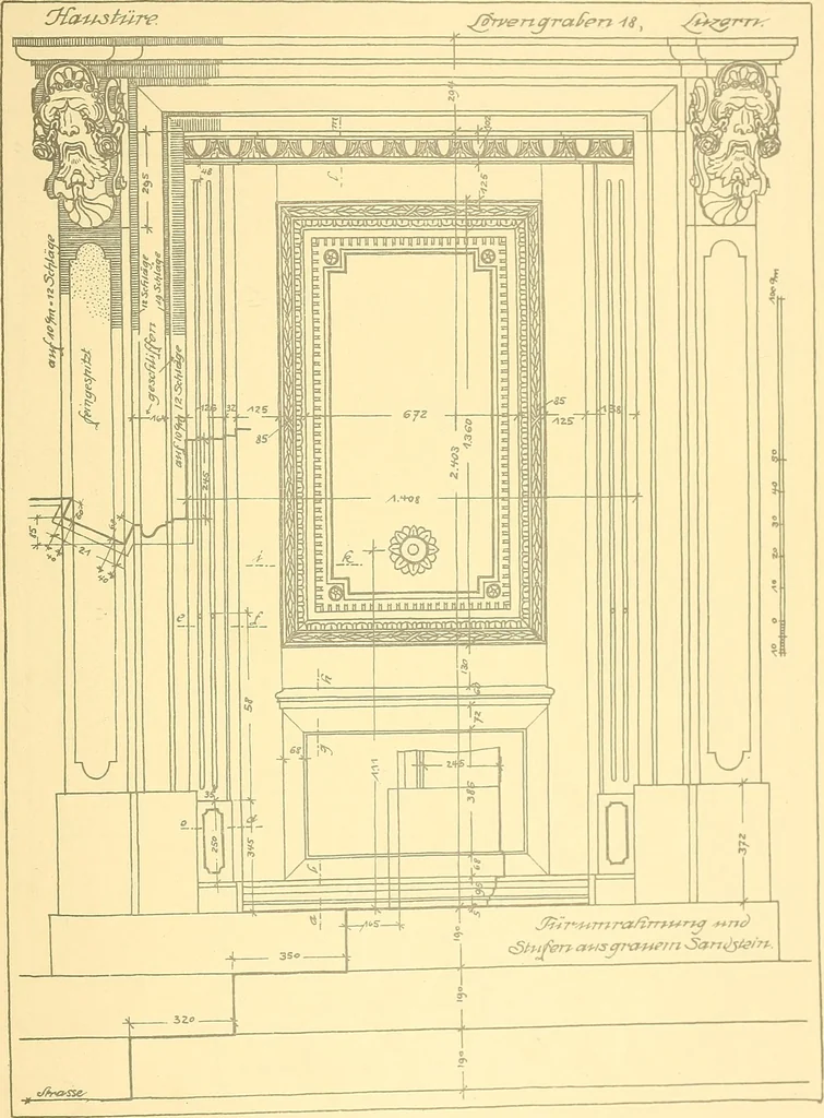 An illustration from Kunsthandwerkliche Details von Bavten vnd deren Einrichtvngen avs der Zeit von 1750-1850, 1911, leaf 48
