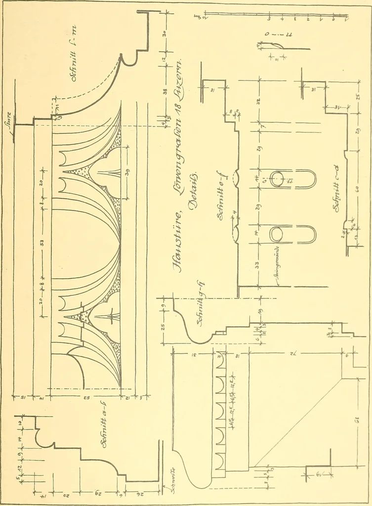 An illustration from Kunsthandwerkliche Details von Bavten vnd deren Einrichtvngen avs der Zeit von 1750-1850, 1911, leaf 52