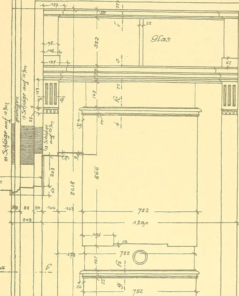 An illustration from Kunsthandwerkliche Details von Bavten vnd deren Einrichtvngen avs der Zeit von 1750-1850, 1911, leaf 58