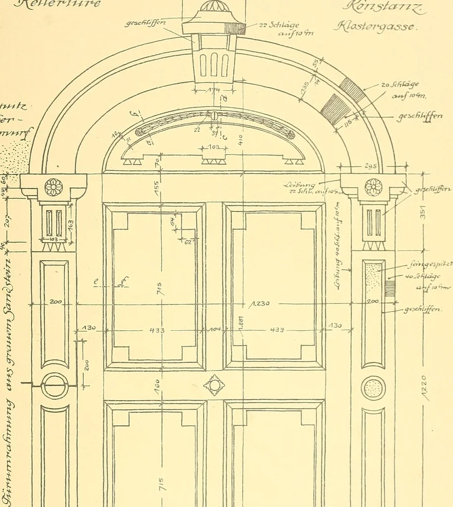 An illustration from Kunsthandwerkliche Details von Bavten vnd deren Einrichtvngen avs der Zeit von 1750-1850, 1911, leaf 62