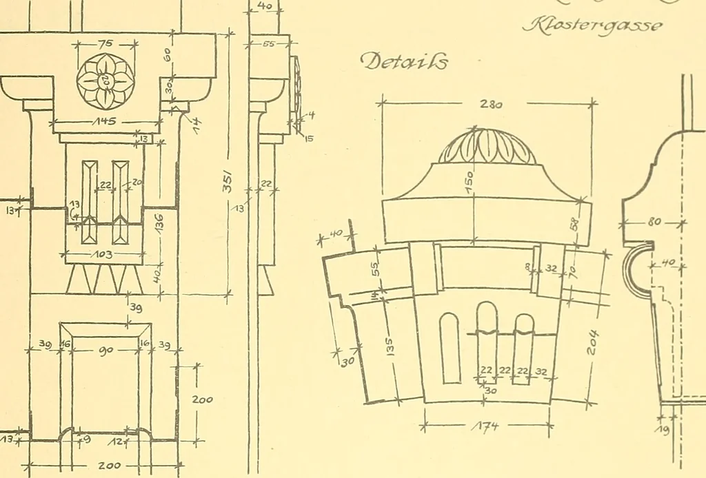 An illustration from Kunsthandwerkliche Details von Bavten vnd deren Einrichtvngen avs der Zeit von 1750-1850, 1911, leaf 64