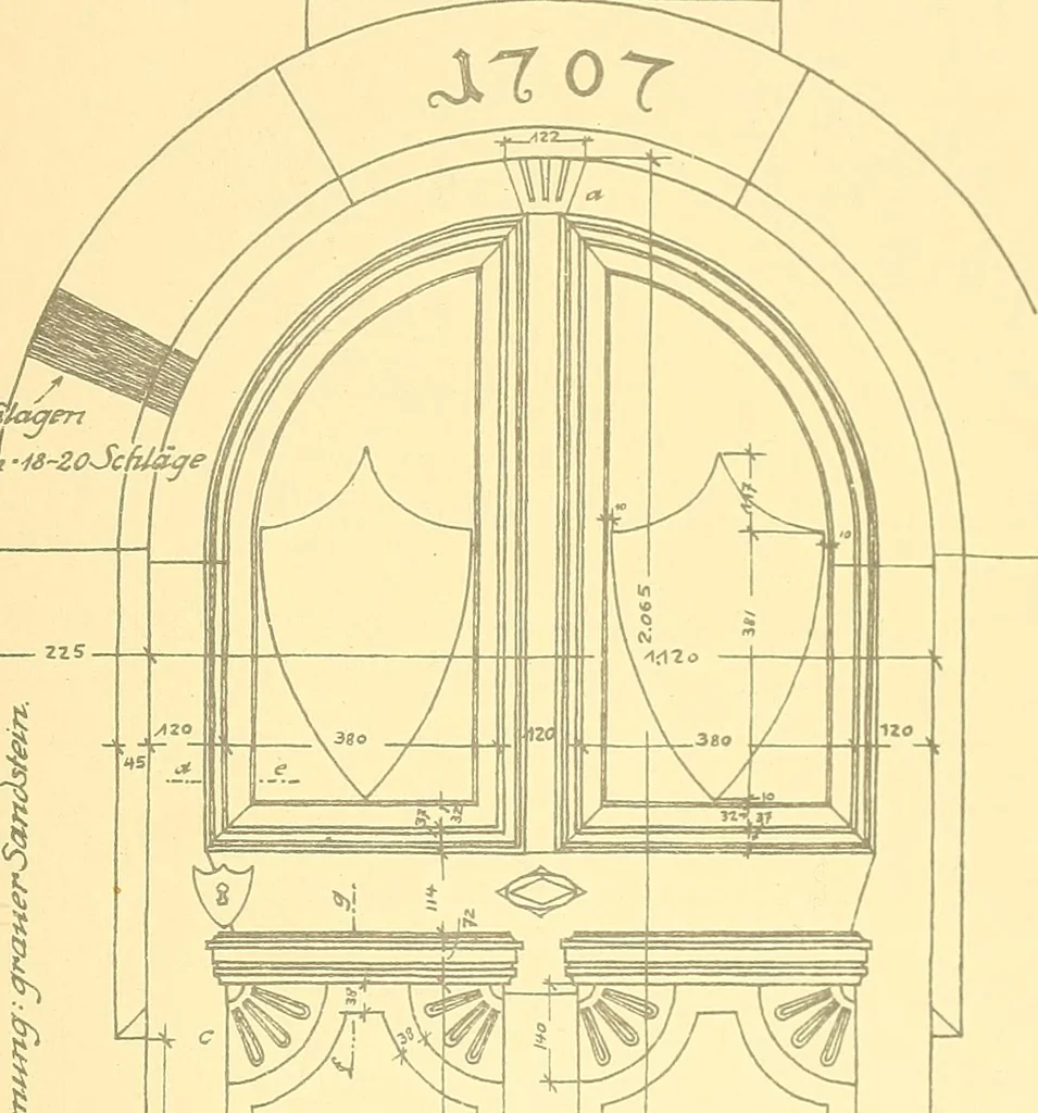 An illustration from Kunsthandwerkliche Details von Bavten vnd deren Einrichtvngen avs der Zeit von 1750-1850, 1911, leaf 66