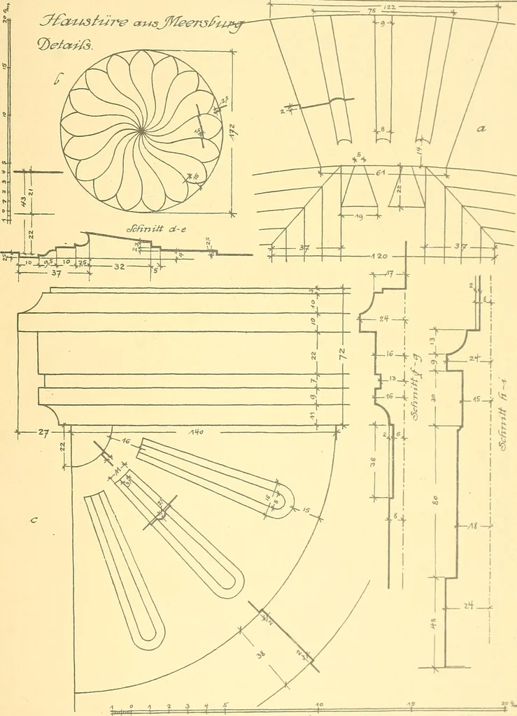 An illustration from Kunsthandwerkliche Details von Bavten vnd deren Einrichtvngen avs der Zeit von 1750-1850, 1911, leaf 68