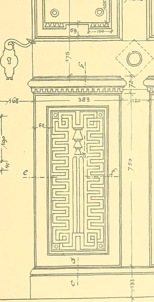 An illustration from Kunsthandwerkliche Details von Bavten vnd deren Einrichtvngen avs der Zeit von 1750-1850, 1911, leaf 70
